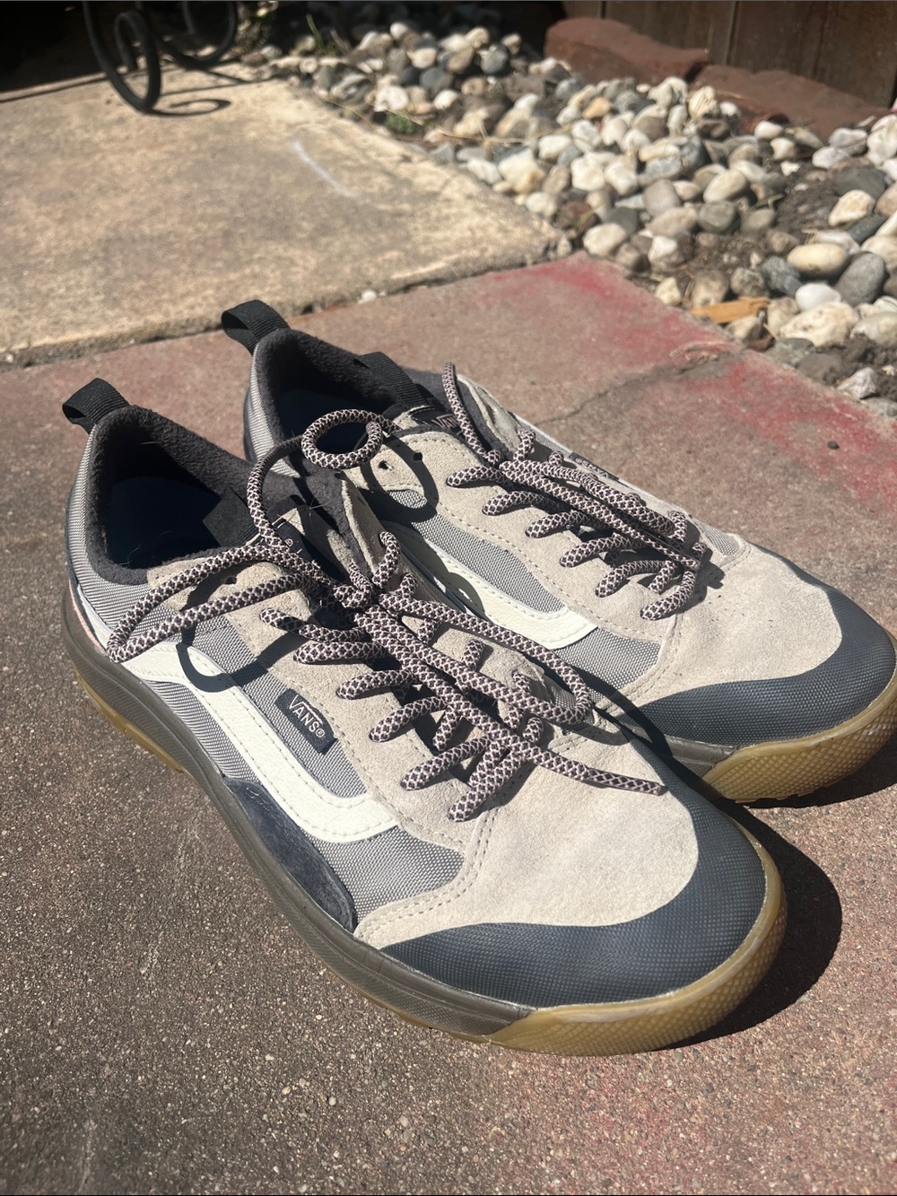 Vans Two-Tone Gray and Black Suede Low-Top Sneakers